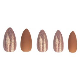 Tip Beauty Selfie Beige Buff Shimmer Fake Nail Tips | 28 Faux Nails & Specialized Nail Glue | Quick Drying Professional Salon Quality Glue On Fake Nail Kit | Faux Nails for Women (Shimmer Collections)