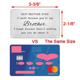 Best Brother Ever, Engraved Wallet Card Insert, Funny Gifts for Brother, I Smile Because You're My Brother, Brother Gifts from Sister, Brother Birthday Card, Fathers Day