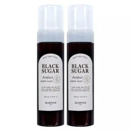 Skinfood 스킨푸드 블랙슈가 퍼펙트 버블 폼 200ml x 2개 버블폼클렌징 Skin Food Black Sugar Perfect Bubble Foam 200ml x 2 Bubble Foam Cleansing