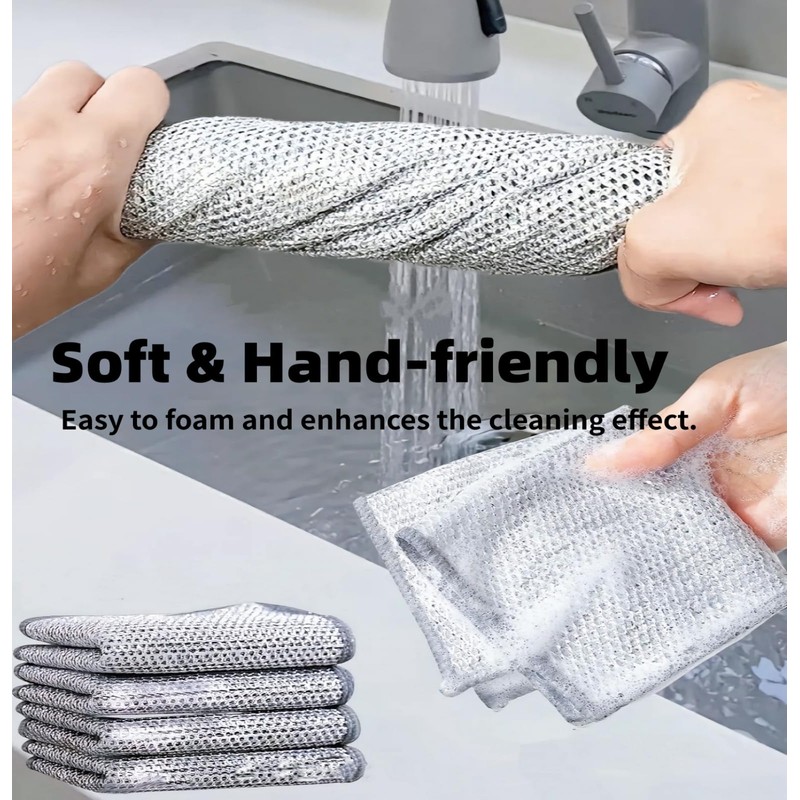 2024 New Multipurpose Wire Miracle Cleaning Cloths, 6 Pack Wire