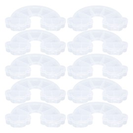 10Pcs Rainbow Shaped Transparent Storage Box Dust Proof Storage Box with Cover for Tabletop Jewelry Earring