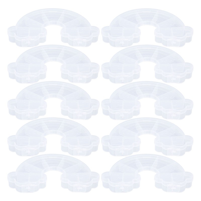 10Pcs Rainbow Shaped Transparent Storage Box Dust Proof Storage Box