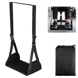 Foot Hammock for Flight, Airplane Foot Rest, Portable Leg Hammock for Flight with Adjustable Straps Support Plate, Compact Folding Travel Accessory for Adults & Kids, Under Desk Car Outdoor Air Travel