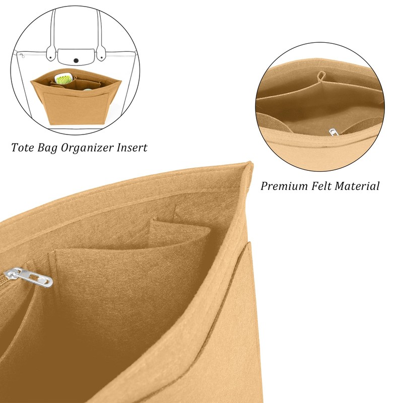 Purse Organizer Insert for Longchamp, Multi-Pocket Felt Handbag Organizer, Tote
