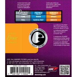 Elixir Elixir Nanoweb Extra Light Acoustic Guitar Strings 2-Pack