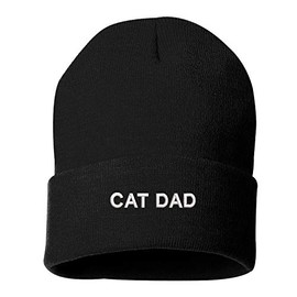 DSY Lifestyle Cat Dad Unisex Beanie Hat - Cat Lover Beanie (Black)