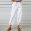 Womens Casual Capri Pants Elastic Waist Drawstring Summer Lounge Baggy