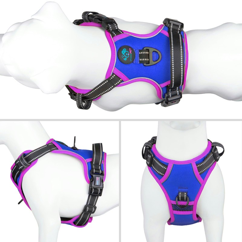 PHOEPET Upgraded No Pull Dog Harness, Reflective Adjustable Vest, with