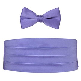 Poly Satin Bow Tie and Cummerbund Set (Porto Lavender)