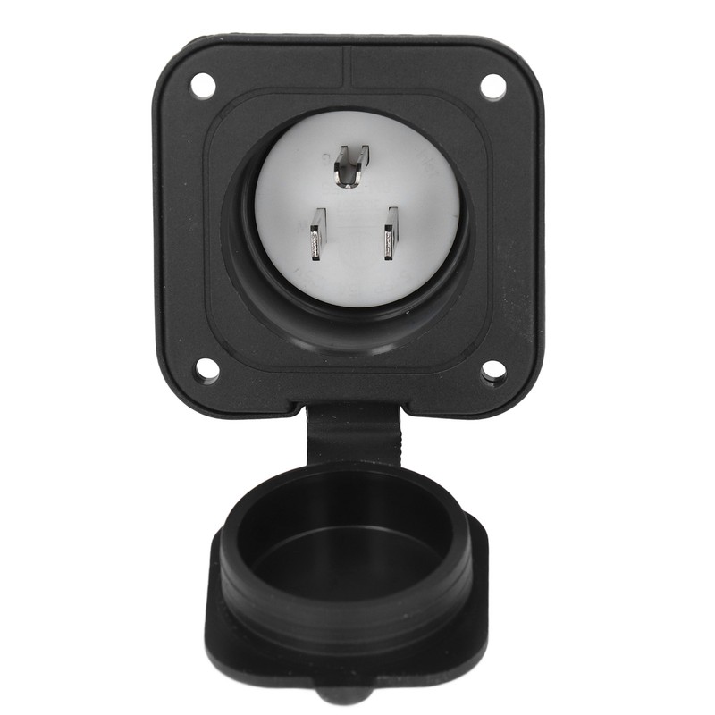 2 Pole 3 Wire Flange Power Inlet Straight Blade Receptacle