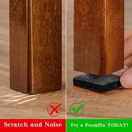 Large Felt Furniture Pads 6" x 4" Set of 4 Cut Furniture Felt Pads Sheets Black Square Self Adhesive Anti Scratch Heavy Duty 5mm Thick Floor Protector for Hardwood Floorfor Hardwood Floor