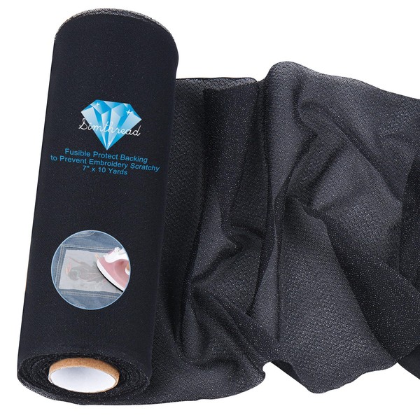 Simthread Fusible Iron-on Embroidery Backing Protect Flexible Knit Mesh Black