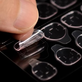 30 Sheets Pink Adhesive Tabs Ultrathin Waterproof Breathable Double-Sided Jelly Nail Sticker IKISKT Super Sticky False Nail Glue Sticker Transparent Flexible Decal for Manicure 720pcs