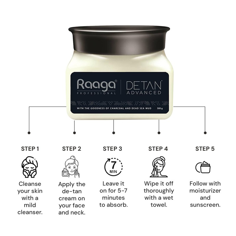 Raaga Professional Advanced De-Tan Cream | Removes Tan & Dead