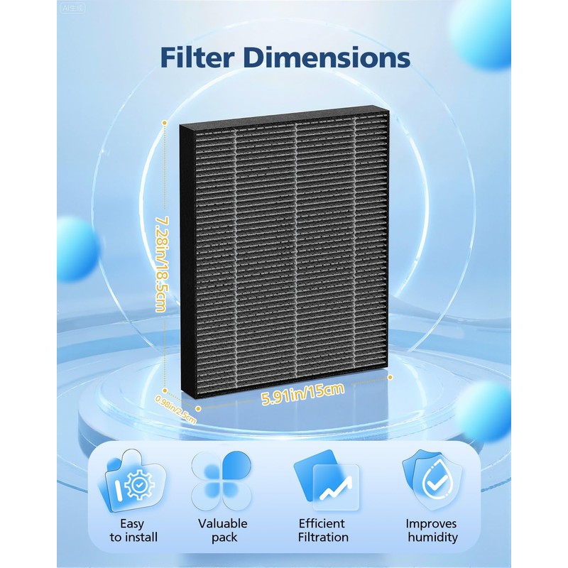 Beckacher 6000S Filter Replacement Compatible with LEVOIT Superior 6000S Smart