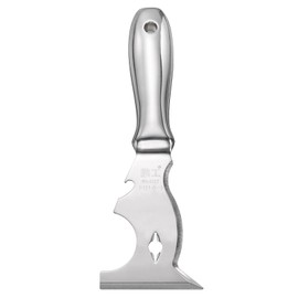 uxcell 10-In-1 Paint Scraper 3" Stainless Steel One Piece Multi-Use Putty Knife Painter Tool Drywall Repair Mud Knife for Removing Cement Wallpaper Mud Adhesive Taping with Hammer End
