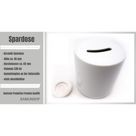 Samunshi® Children's Money Box with Name and Baby Cow Motif for Children - Boys and Girls Piggy Bank 330 ml White