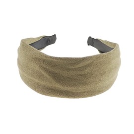 Ladies Wide Draped Suede Look Colour Headband Alice Band New (Khaki)