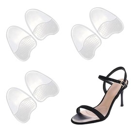 High Heel Footbed Toe Insole Toe Padding Toe Protection Pad Shoe Size Adjustment Cushioning Shock Absorbing Pressure Dispersion Anti-Slip Toe Insole (3 Groups Transparent)