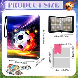 Football Collectible Card Book, Football Album Cards Album Cards Album 50 Pages Capacity of 400 Cards, Football Card Book, Football Card Binder in Waterproof PU Leather