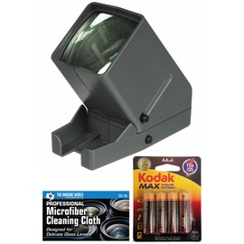 Medalight 35mm Desk Top Portable LED Negative and Slide Viewer + AA Batteries + Microfiber Cleaning Cloth