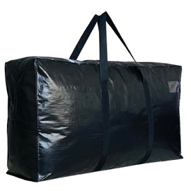 155 Gallon Extra Large Storage Bags, Jumbo Moving Storage Bags, Foldable Big Black Waterproof Outdoor Patio Cushion Storage Bag, 60x30x20inch - 1PACK
