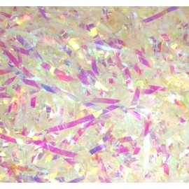 30g 100g 500g Iridescent Shredded Chunky Cellophane Tissue Paper Basket Grass Strips Hampers Grams Opal Luxury Clear Filler Paper Shred Ideal Cello Christmas Easter Gift Box Filling Present (30g Bag)