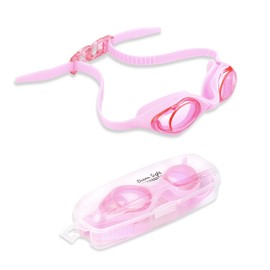 Noble Pack Kids Swimming Goggles – Swim Goggles with UV Protection, Antifog, Leakproof & Quick Adjust Quick Release System – Competitive Swim Goggles with Case (Pink) (Pink, Kids)
