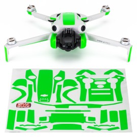 WRAPGRADE Skin Stickers Compatible with DJI Mini 4 Pro | Accent Color (Neon Green)