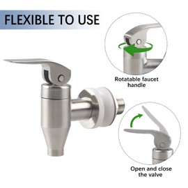 GWENBHMTOOL - Dispensador de bebidas de acero inoxidable con llave de repuesto para té solar, agua, jugo o varias bebidas