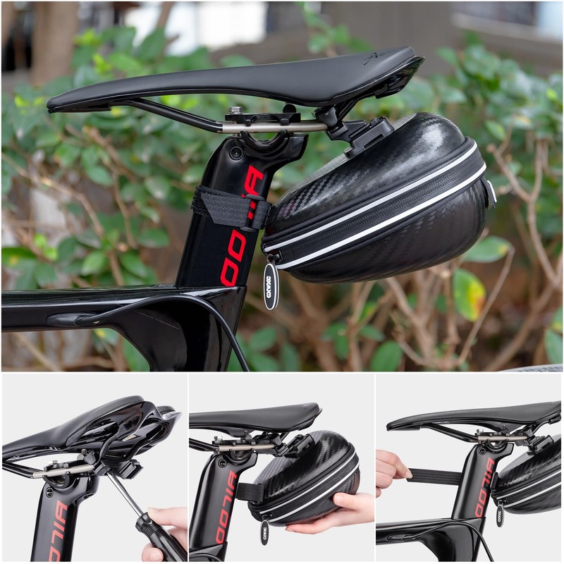 CXWXC Bicycle Saddle Bag with Reflective, Waterproof, Lightweight Construction, 3D