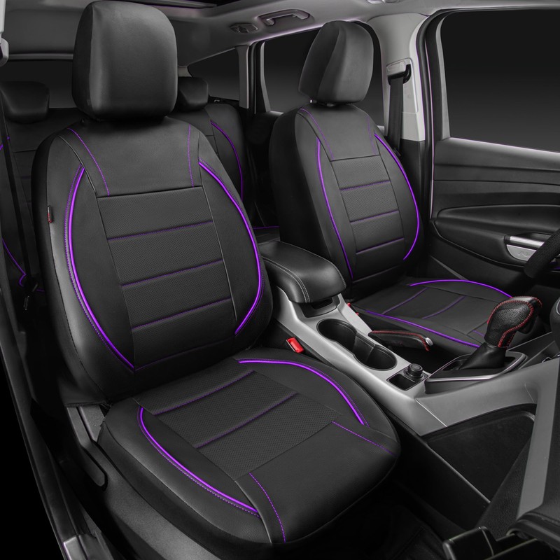 CAR PASS Piping PU Leather Car Seat Cover,Inside Zipper Design
