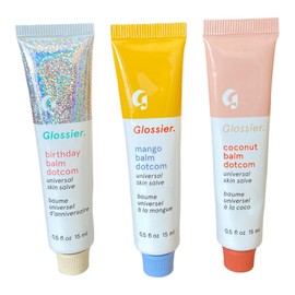 Glossier Balm Dotcom Trio Mango, Birthday, Coconut Size: 0.5 fl oz / 15 ml
