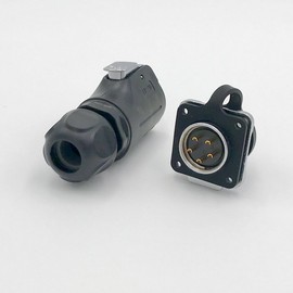 CNLINKO 5 Pin Power Industrial Circular Connector, Female Plug & Male Panel Mount Receptacles Socket Jack, Outdoor Waterproof IP67, Easy Plug and Pull, AC DC