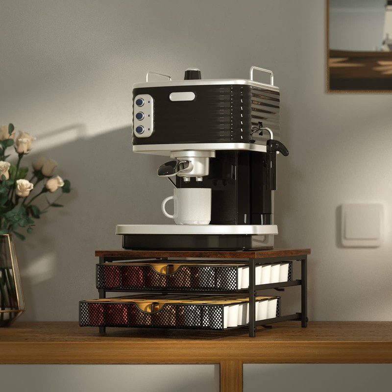 Coffee Pod Drawer Holder Capsule Storage Organizer 2 Tier Coffee