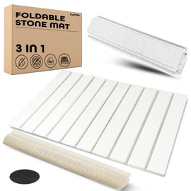 Large Stone Dish Drying Mats for Kitchen Counter, Foldable Quick Drying Mats, Eco-Friendly, diatomaceous earth bath mat, tapete de piedra absorbente para cocina 24" L x 16" W Inches