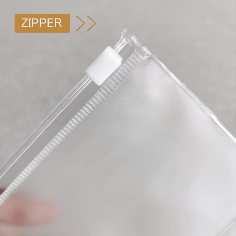 DY.2ten 10 Pack A7 Zipper Binder Pockets, Translucent 6 Hole