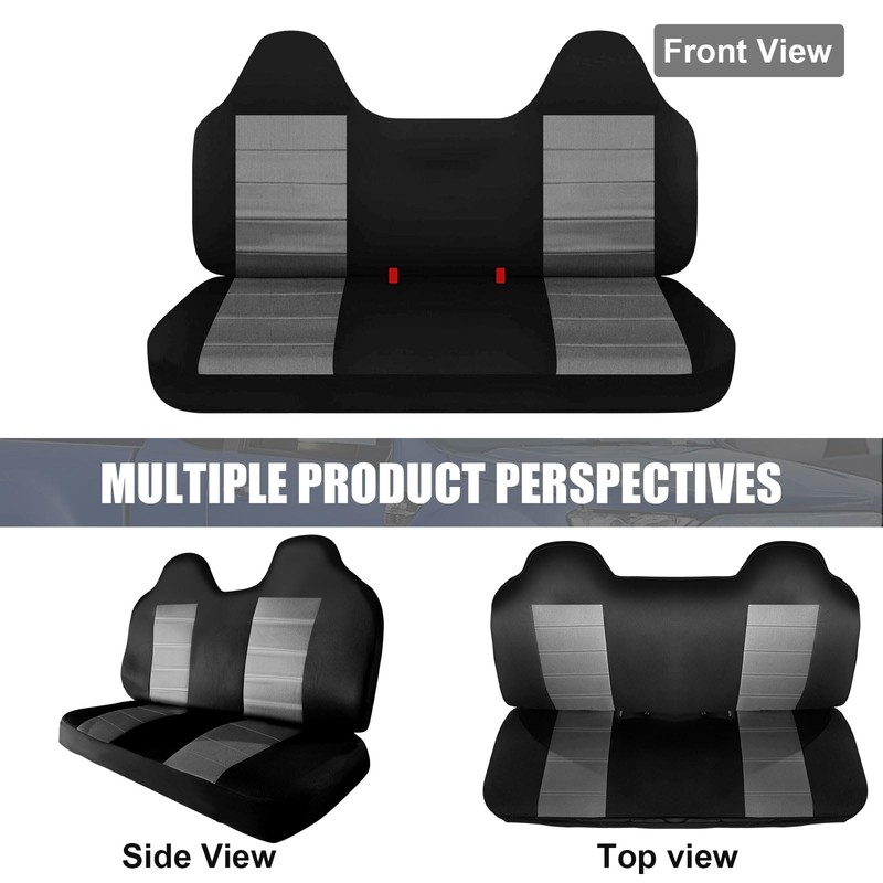 SAPUBK Custom-Fit Front Bench Seat Cover with Molded Headrests Replace