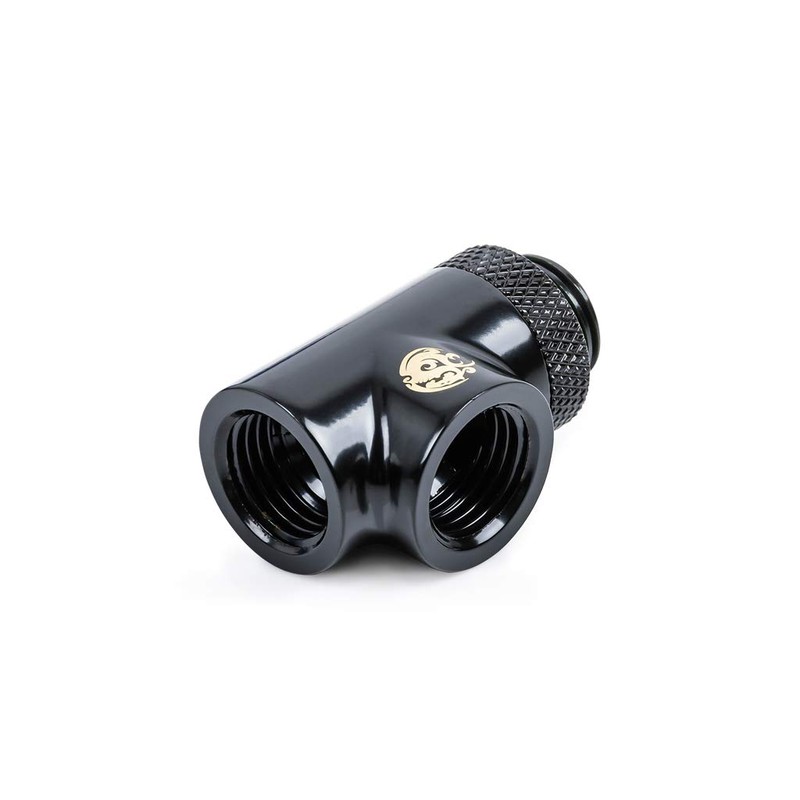 Bitspower T-Block Rotary Fitting, Matte Black