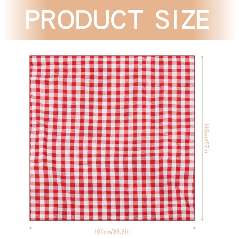 Luckious Red & White Gingham Check Fabric - 100cm X