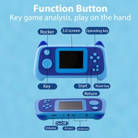 Handheld Game Console with 400 Classical FC Games Retro Mini Game Machine 3.0-Inch Color Screen Support for TV Output , Presents Birthday for Friends(Blue)