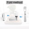 2pcs Replacement Fork for Thermos, Stainless Steel Foldable Folding Portable