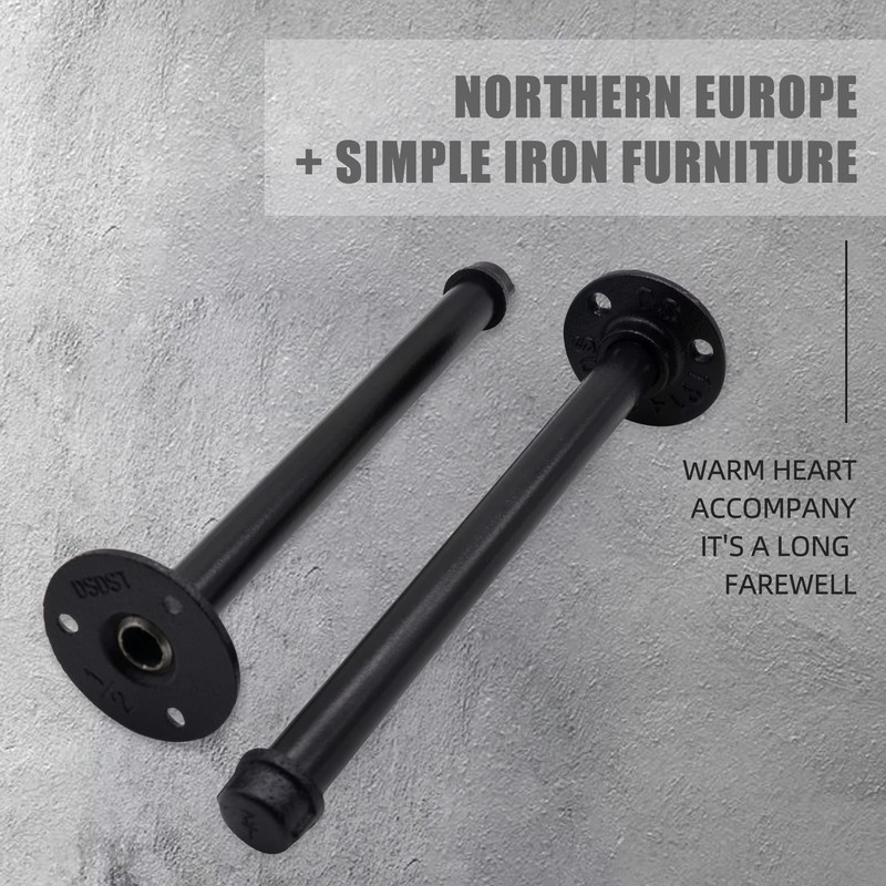 3/4" Industrial Pipe Wall Mounted Clothing Rack, Heavy Duty Rustic