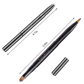 PrettyAimee Retractable Lip Brush Lip Liner Brushes Concealer Dual End Travel Retractable Lipstick Eyeshadow Foundation Makeup Brush Tool