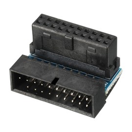 sourcing map USB 3.0 19Pin 90 Degree Adapter, Male to Female Right-Angle Socket for Motherboard Internal Header