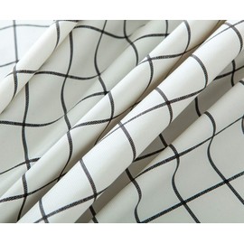 TruDelve Heavy Duty Vinyl Table Cloth Plastic Tablecloths for Kitchen Dining Table Wipeable PVC Waterproof Tablecloth for Rectangle Table (54'' x 84', White Plaid)