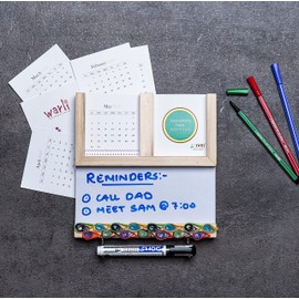 IVEI Kühlschrankmagnet mit trocken abwischbarer Tafel und Papierquilling auf einem Holzrahmen, Kalender und Bilderrahmen – Budgetgeschenke – einzigartige Ideen – Whiteboard