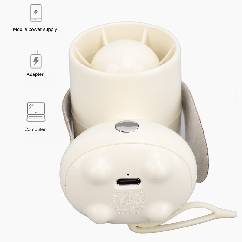 Handheld Fan Cute Cartoon Dog Shaped 3 Speeds Rechargeable Portable