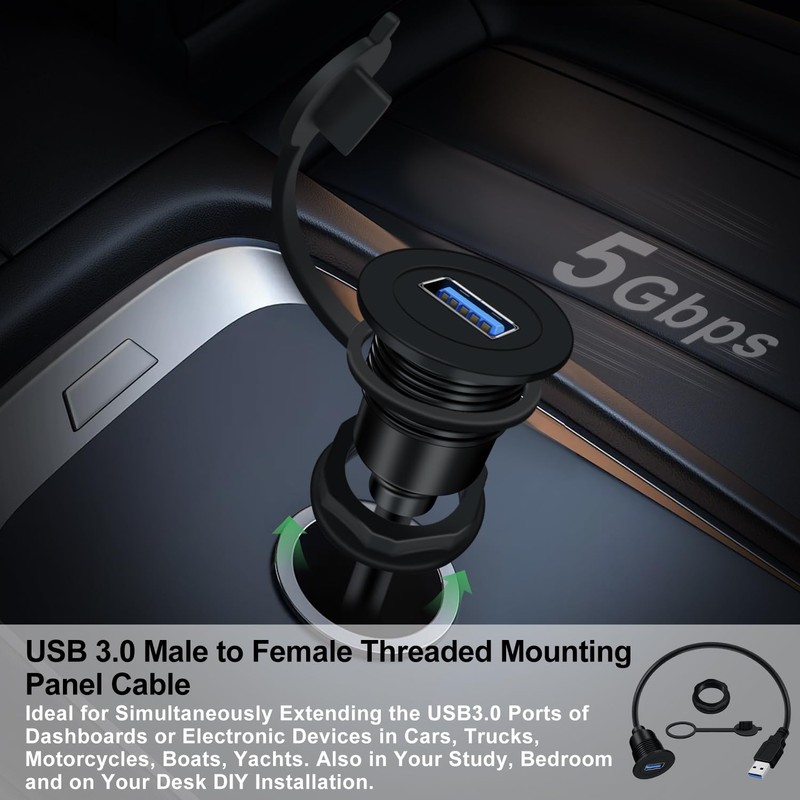 HuaLiSiJi USB Panel Flush Mount Cable 5Gbps Data Transmission USB