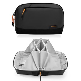 XSQD Data Cable Organiser Storage Bags, 180 ° Unfolded Cable Storage Bag, Waterproof Tech Pouch, Electronic Accessory Storage Protection Bags, Table Top Storage, Travel Portable Small Tool Bag
